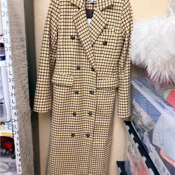 J.O.A. Plaid Double-Breasted Long Overcoat(NWT) - Picture 8 of 9